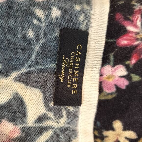 Charter Club Floral Cashmere Cardigan Sweater - Picture 8 of 8